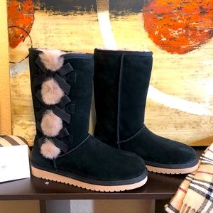 Victoria tall Genuine Dyed shearling faux fur boot